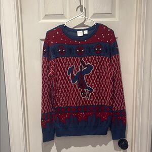 Marvel Red and Blue Crew Spider-Man Ugly Christmas sweater SZ XL
Halloween party